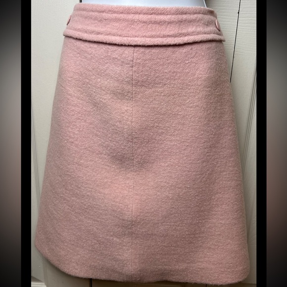 TORY BURCH Celeste Skirt Coastal Pink Wool A Line Mini $298 Size 12 - Picture 3 of 11